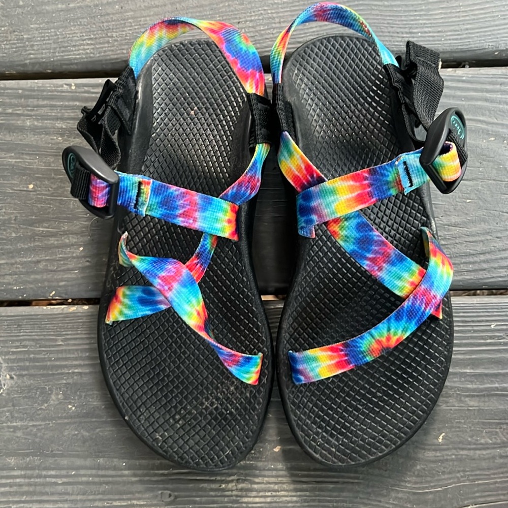 Tie dyed chacos